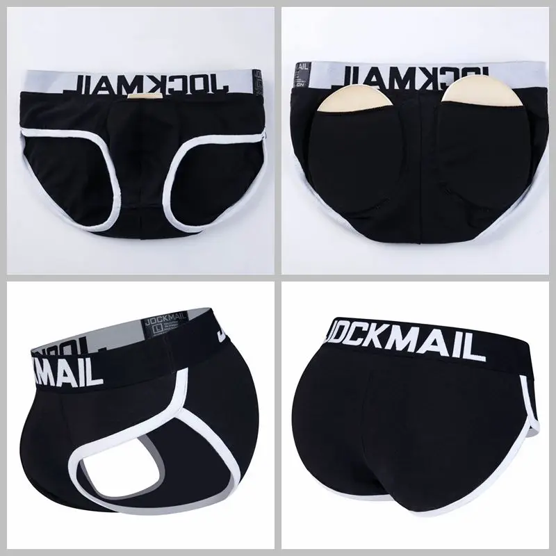 Brand Enhancing Mens Underwear Briefs Sexy Bulge Gay Penis pad Front + Back Magic buttocks Double Removable Push Up Cup