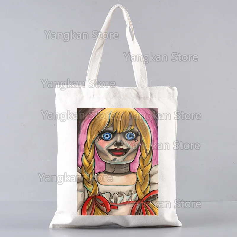 حقائب اليد أنابيل المخصصة قماش حمل حقيبة الاستخدام اليومي قابلة لإعادة الاستخدام حقيبة تسوق عادية للسفر #5