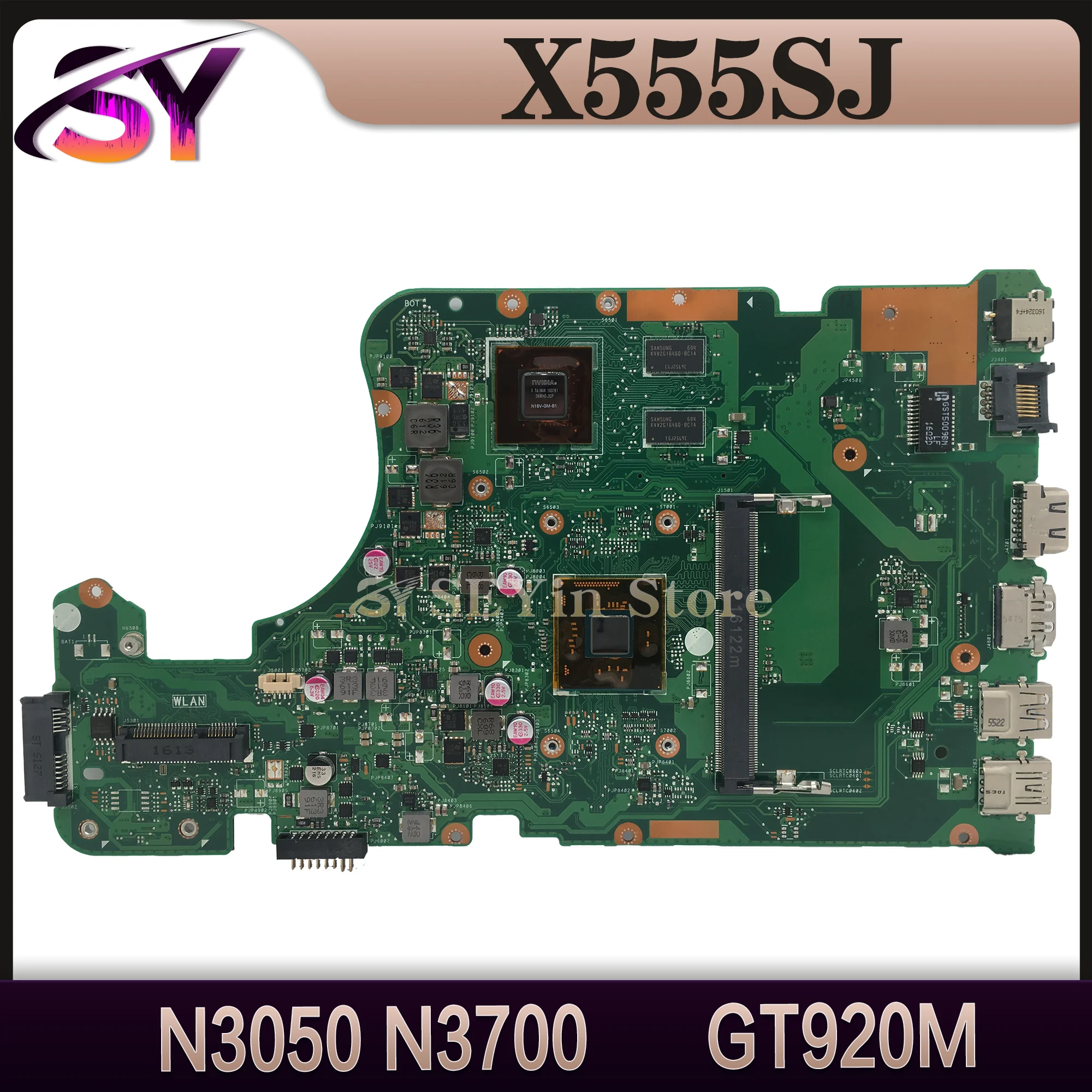 

Notebook X555SJ N3700/N3050 GT920M Mainboard For ASUS K555SJ K555S X555 A555S Laptop Motherboard 4Cores MAIN BOARD TEST OK