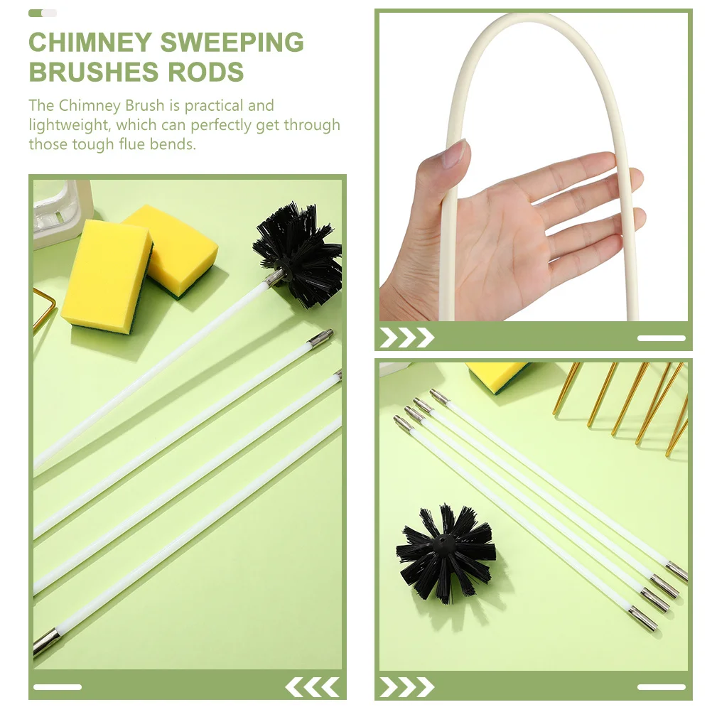 

4pcs Chimney Pipeline Dryer Vent Brush Cleaning Tools For Dryer Vent Duct Chimney Sweeping Rods Nylon Cleaning Rods