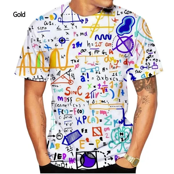 New Funny Math Formula 3D Printed Graphs T Shirt Men And Women Summer Casual Short-sleeve Oversize Street T-shirt Kid Tees Tops