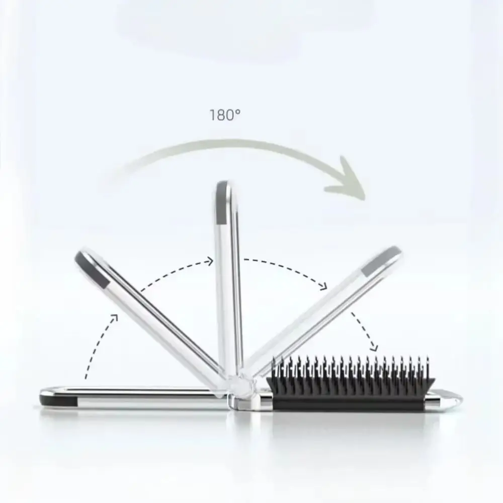2 in 1 Folding Hair Brush Crystal-Encrusted Portable BlingBling Comb Mirror Compact Luxury Rhinestone Hair Comb Gift for Girls