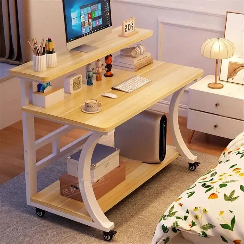 

Simple Computer Desk with Wheels Bedroom Modern Home Small Table Student Study Table Lazy Office Computer Table Office Furniture