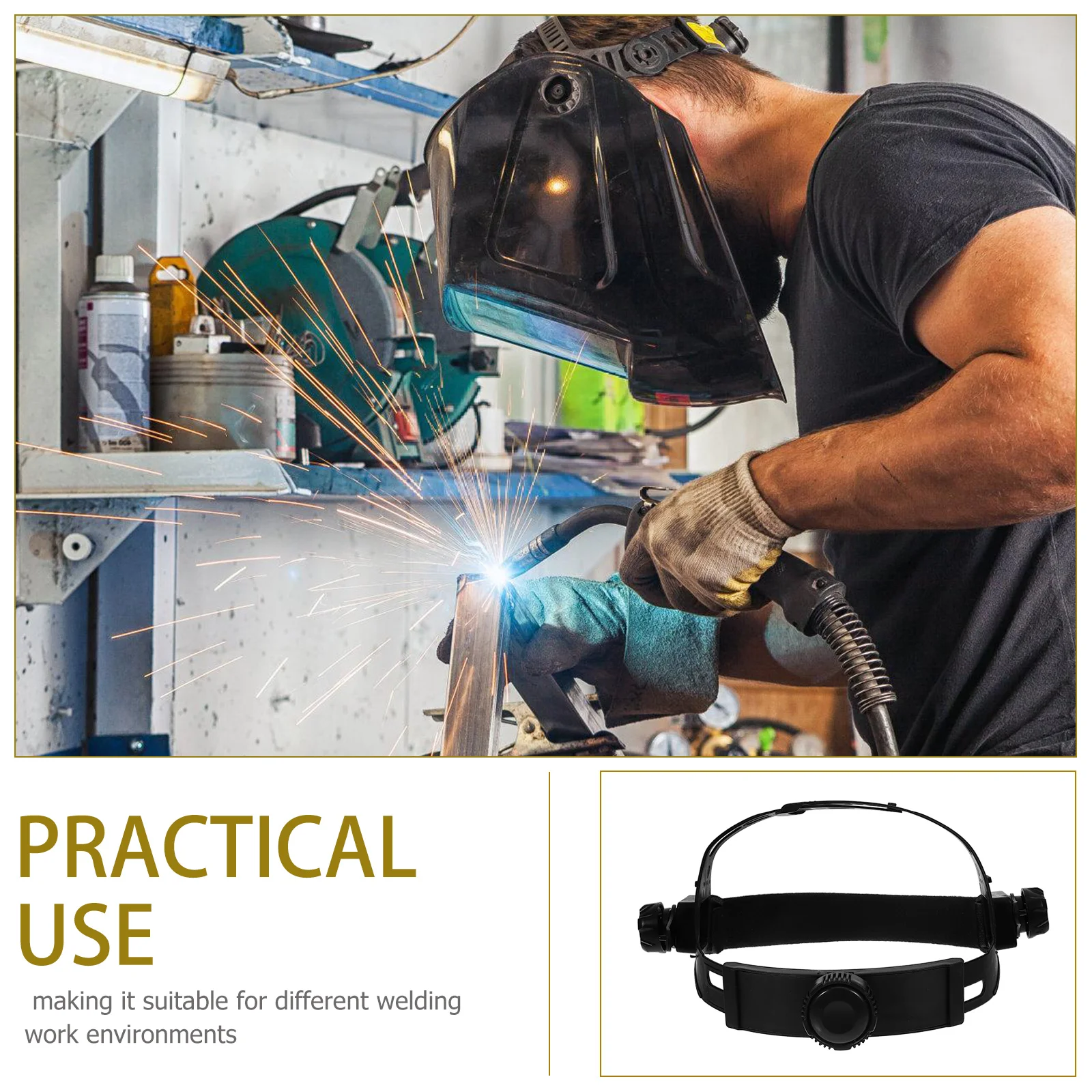 

Auto Darkening Welding Shield Headband Durable Replacement Adjustable Welding Accessory Helmets Headband