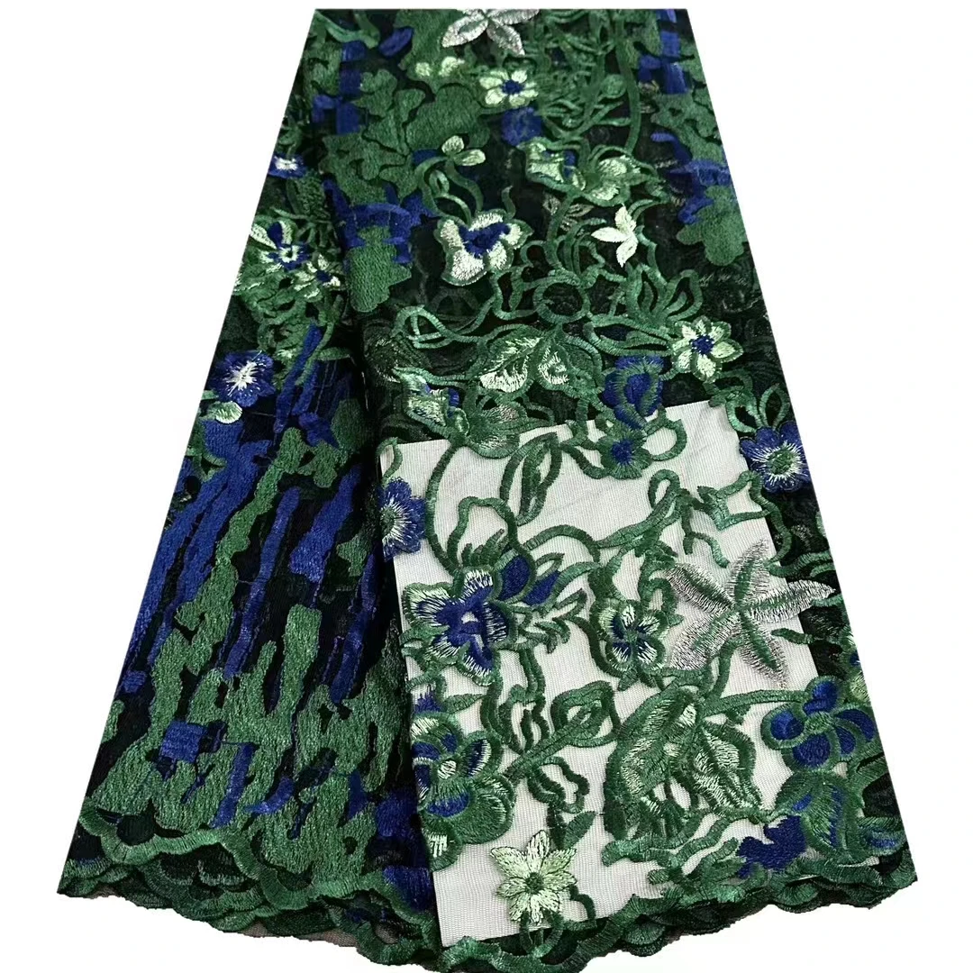 

New mesh three-dimensional four-color lace embroidery embroidery cloth, high-end African retro fashion Qipao dress dress