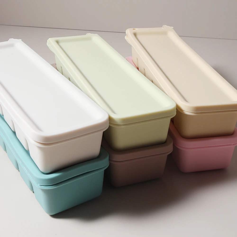 NEW 6 Grid Food-Grade Silicone Ice Cube Mold Food Storage Rectangle Containers Tray BPA-Free