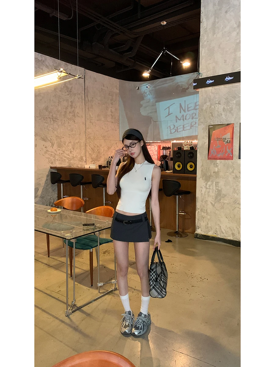 ハイウエスト A ライン ミニスカート レディース グレー ボディコン スカート 春夏新作 ポリエステル混紡 快適 通勤スタイル