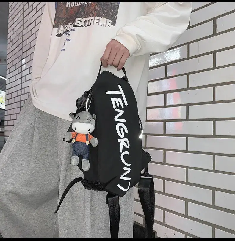 Trendy Nylon Crossbody Bags for Men Sport Chest Bag Casual Fashion Man Messenger Bag Female Shoulder Bag All-Match Male Tote Bag