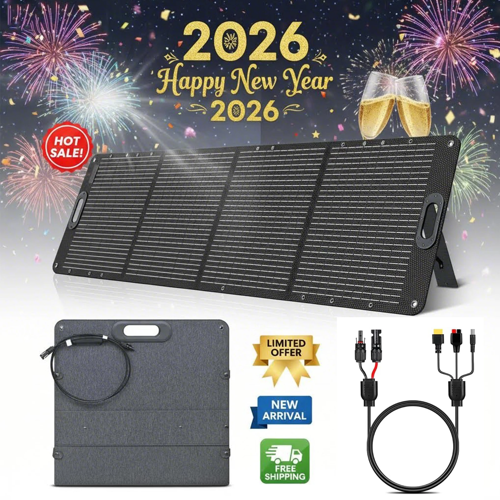 

Портативная солнечная панель UAPOW, складная солнечная панель мощностью 200 Вт, резервное питание, солнечное зарядное устройство для электростанции RV Camping Off Grid