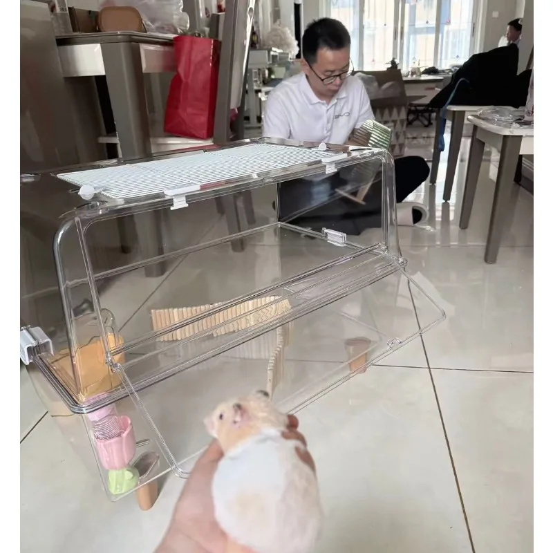 Hamster cage high definition transparent landscape cage gold bear reptile pet supplies landscaping