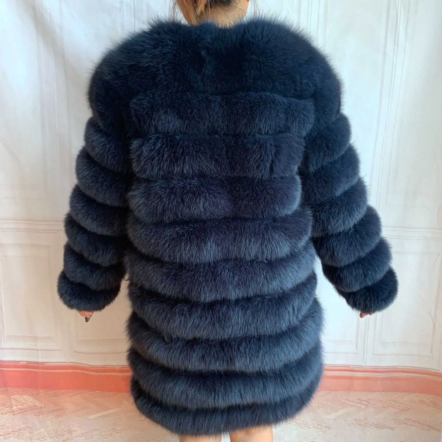 NEW 4in1 Real Fox Fur Long Coat Winter Coat for Women Jackets Vest Winter Outerwear Women Fox Fur Coat High Quality Fur Clothes