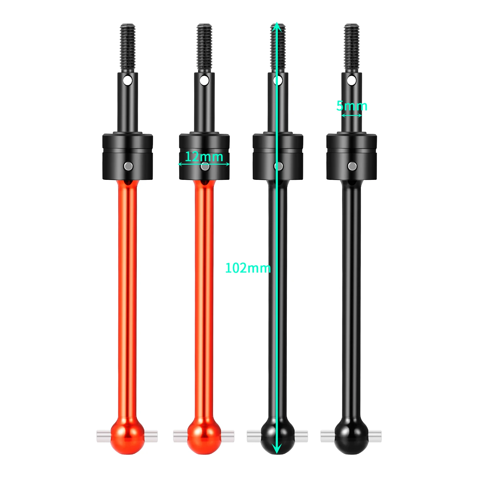 AXSPEED 1Pair Steel CVD Drive Shaft Front Rear Universal Dogbone for 1/10 Tamiya TT02B RC Buggy Car Upgrade Parts