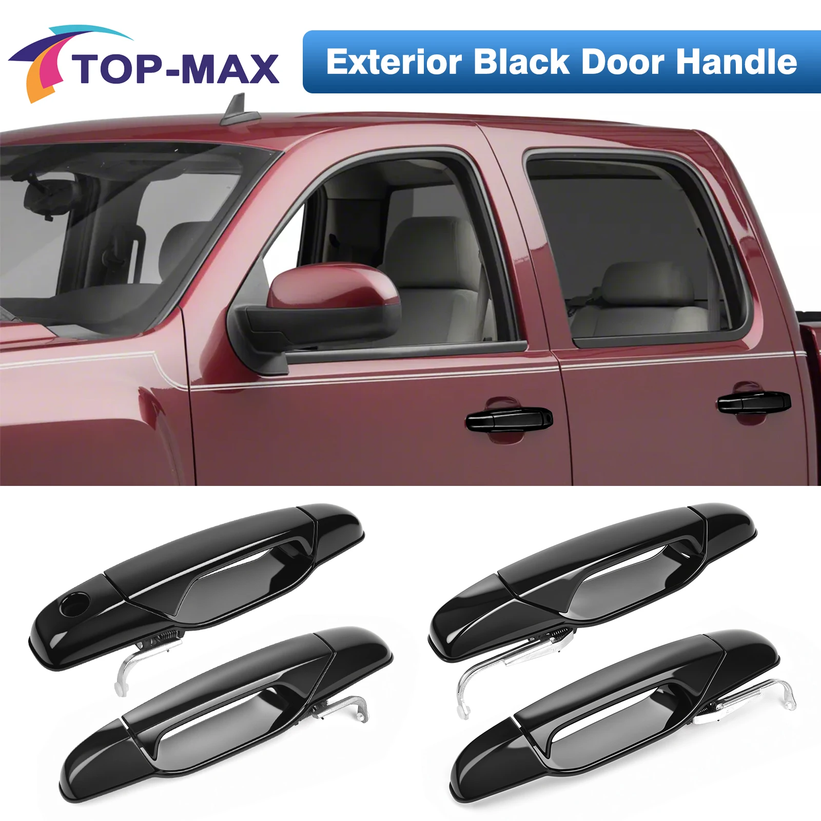 4PCS Car Exterior Door Handle For Chevrolet Silverado Suburban Avalanche Tahoe, GMC Sierra Yukon, Cadillac Escalade 2007-2014