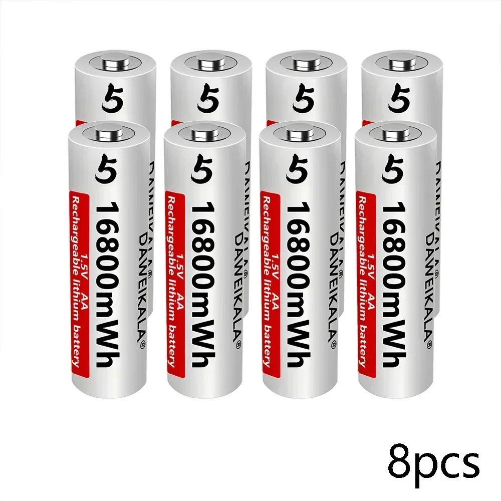 AA-batterij 1,5 V Li-ion AA oplaadbare batterijen Hoge capaciteit 16800 mWh voor afstandsbediening Speelgoedbatterij Licht Snel opladen