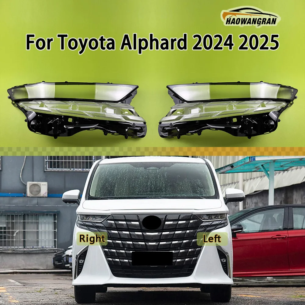 

For Toyota Alphard 2024 2025 Front Headlight Shell Transparent Headlamp Cover Lamp Shade Plexiglass Replace Original Lampshdade