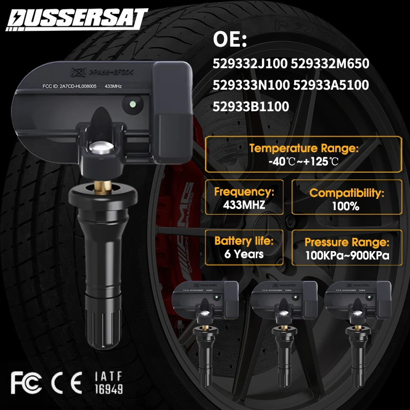 

4PCS Tire Pressure Sensor TPMS for Hyundai Accent Aslan Centennial KIA Cadenza Ceed Cerato 529333N100/529332M650