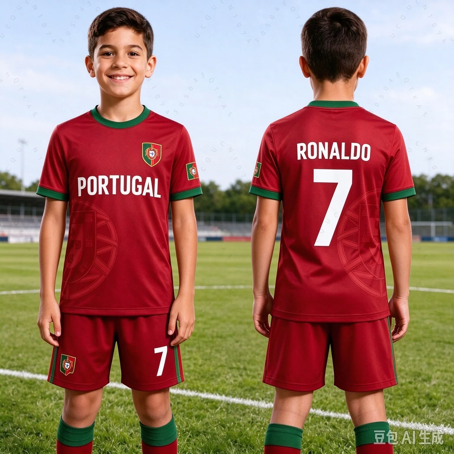 2026 New Ronaldo No.7 Football Jersey Tees Shorts Set Women Men Portugal Fans Shirt Shorts Set Kids Beach Tracksuit 2 Piece Set