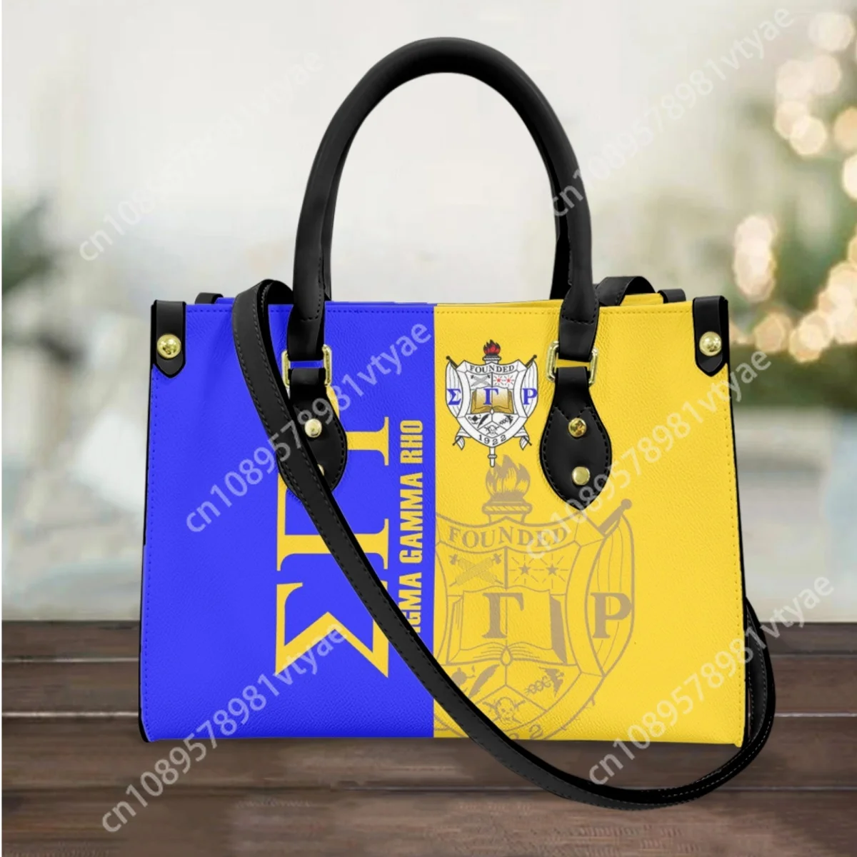 

New High Quality Ladies Handbags Totes Luxury Sigma Gamma Rho Print Top Handle PU Leather Crossbody Bag For Work Commuting Party