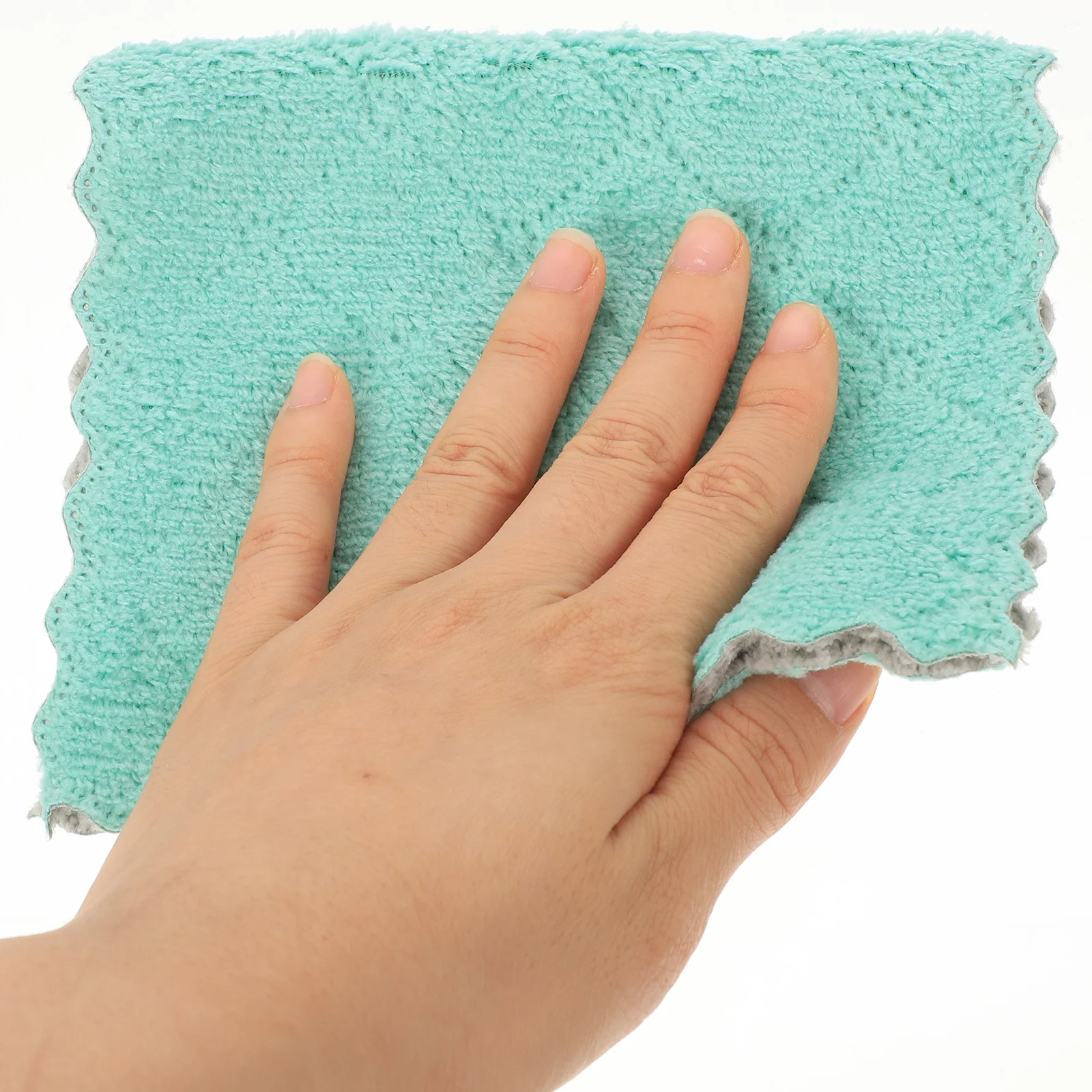 

10Pcs Kitchen Dish Cloths Thick Coral Fleece Quick Absorb Oil Water Stains Reusable for Dish Washing