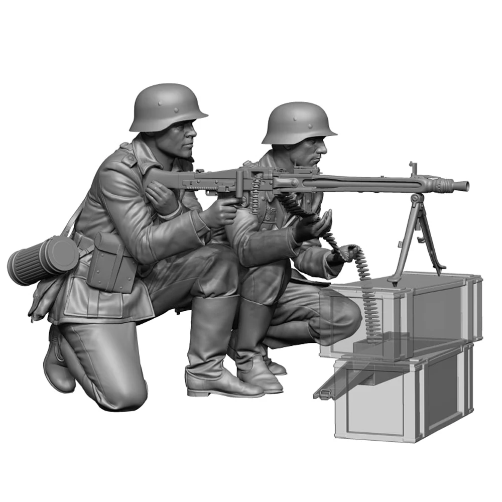 1/35 World War II soldiers, GM gunner Team, Resin Model figure soldier, Military themes, Unassembled and unpainted kit