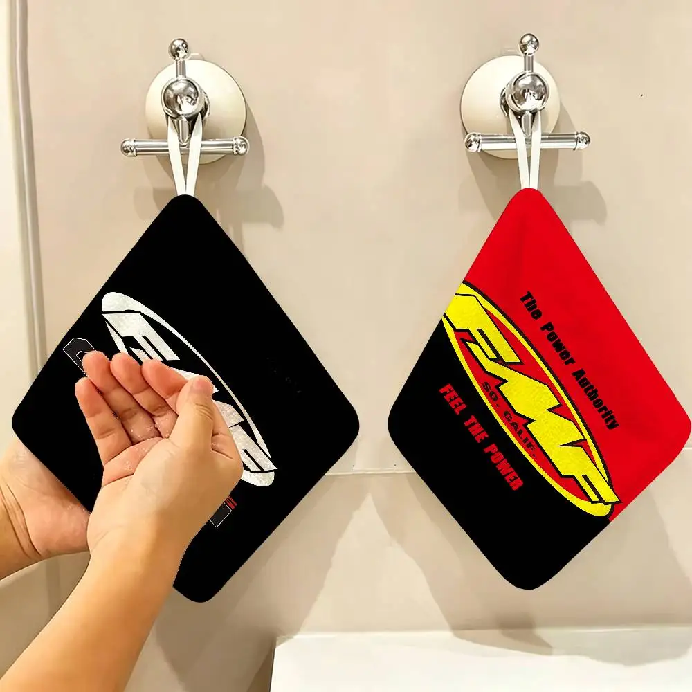 FMF Racing Logo Hanging Kitchen Towel, Polyester Cotton Fabric, Absorbent Hand Wiping Towel For Home Dormitory
