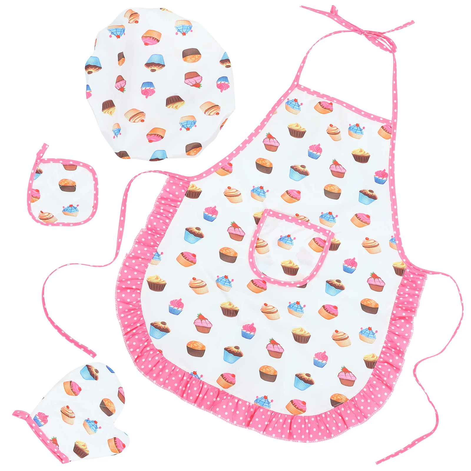 Kids Toys Children's Apron Cooking Boys Oven Kitchen Aprons for Girls Chef White Tools Hat and Baby