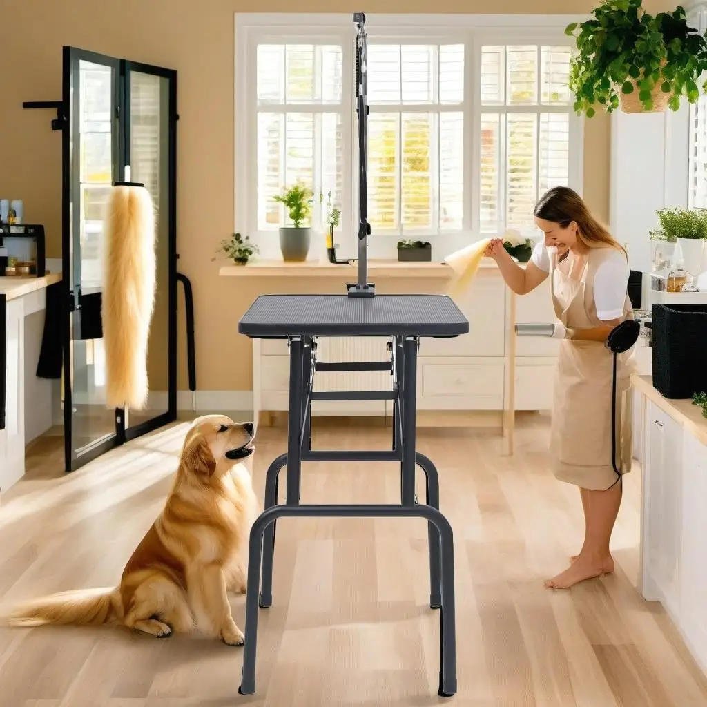 Table de toilettage réglable pour chiens, équipement de salon portable pour animaux de compagnie, 1 toilettage