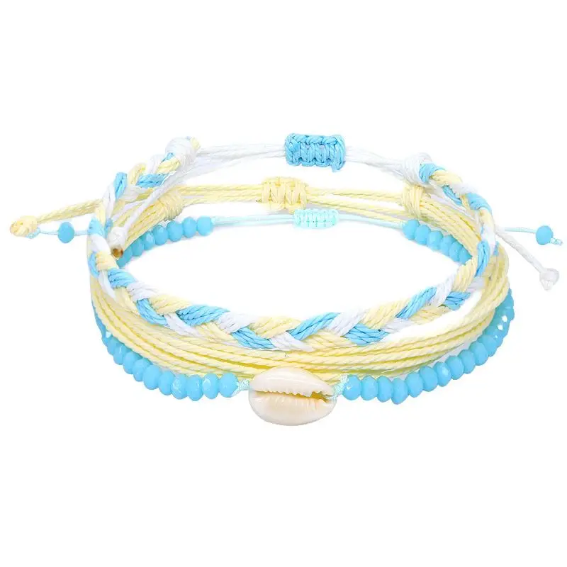 Colour Bracelet Set Charm Infinity Waves Wax Thread Woven Bracelets Women Yoga Bangles Bohemian String Wrist Jewelry