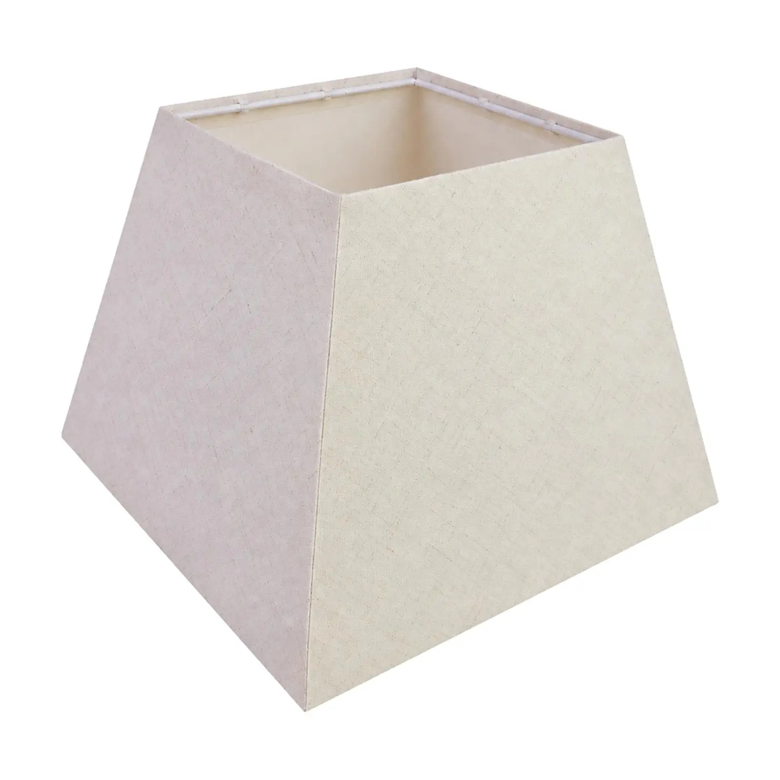 Removable Linen Lampshade for Table Lamp White Metal Frame Open Top Diffuse Light Stylish Room Decor