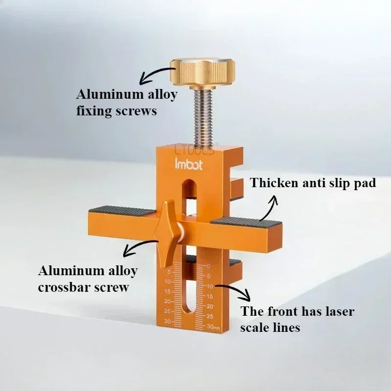 Woodworking Cabinet Door Installation Jig,Cabinet Closet Door Quick Positioning Tool, Aluminum Adjustable Clamping Range 7-40mm