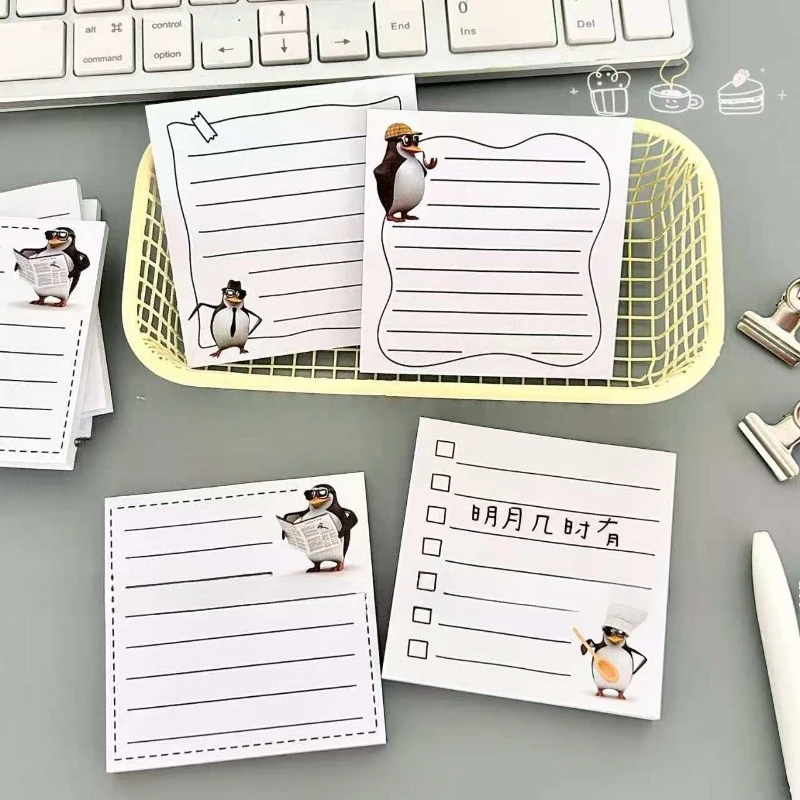 

Office School Supplies Penguin Notebook Paper Cartoon Tearable Sticky Student Creative Thickened Notes Kawai Office Accessories