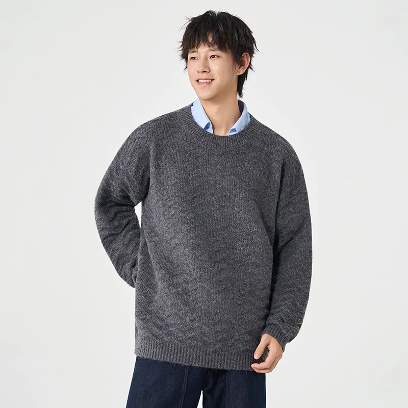 

New Winter Outdoor High-quality Windproof Warm Pullover Sweater for Wearing Inside and Outside Round Neck Breathable Knitted Top