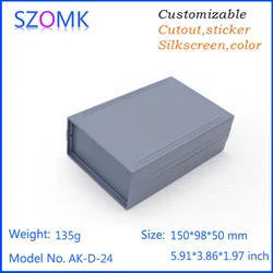 1Piece 150*98*50mm szomk desktop industrial control enclosure plastic box for electronic components plastic switch housing