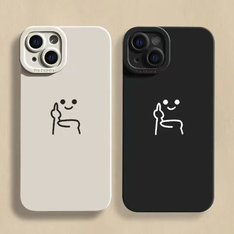 Cartoon Red Man Case For Samsung Galaxy S10 S20 S21 S22 S23 S24 FE Plus Ultra Note 20 Shockproof Middle Finger Back Cover