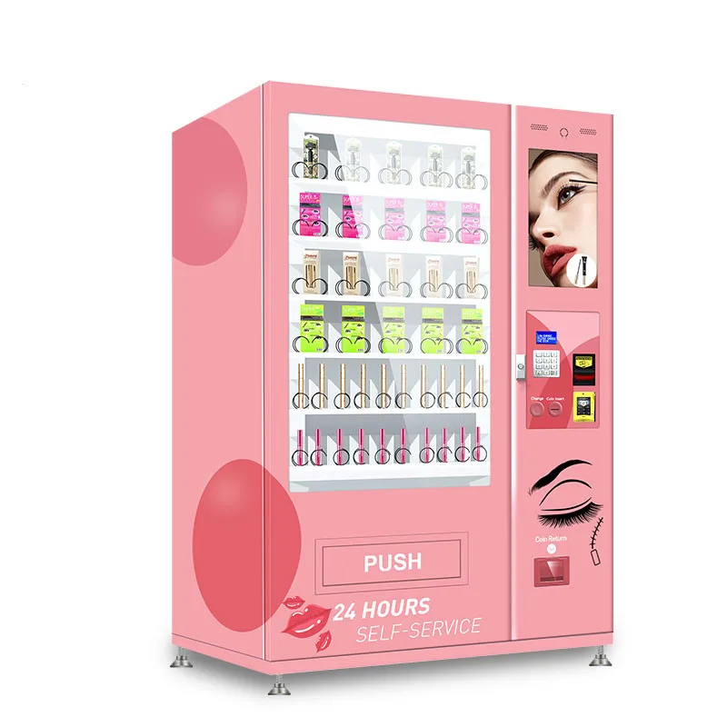 Custom Design Beauty Vending Machine Touch Screen Vending Machines for Hair Mask Lash Extensions Makeup Smart Mall Kiosk Display