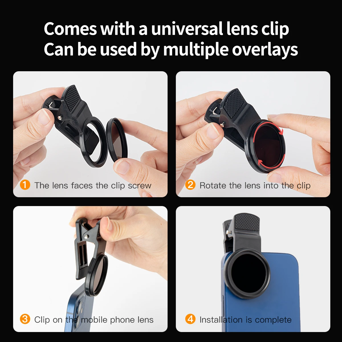 Filtr do telefonu komórkowego 37mm uchwyt CPL GND Starlight Close Up Macro range+4 White Soft Black Soft ND8 inteligentny obiektyw do iPhone'a