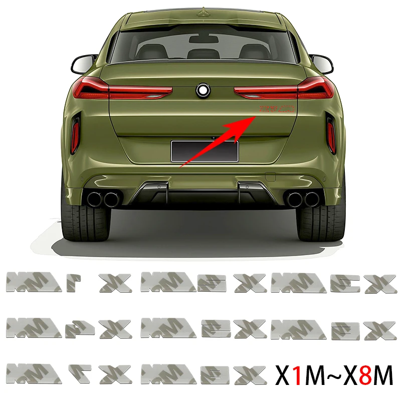 

3D Logo X1 X2 X3 X4 X6 X7 X5 X8 M Emblem Letter Car Trunk Sticker For BMW E36 E46 E90 E60 F10 F30 E39 F20 E87 E92 G30 X5 E70 E91