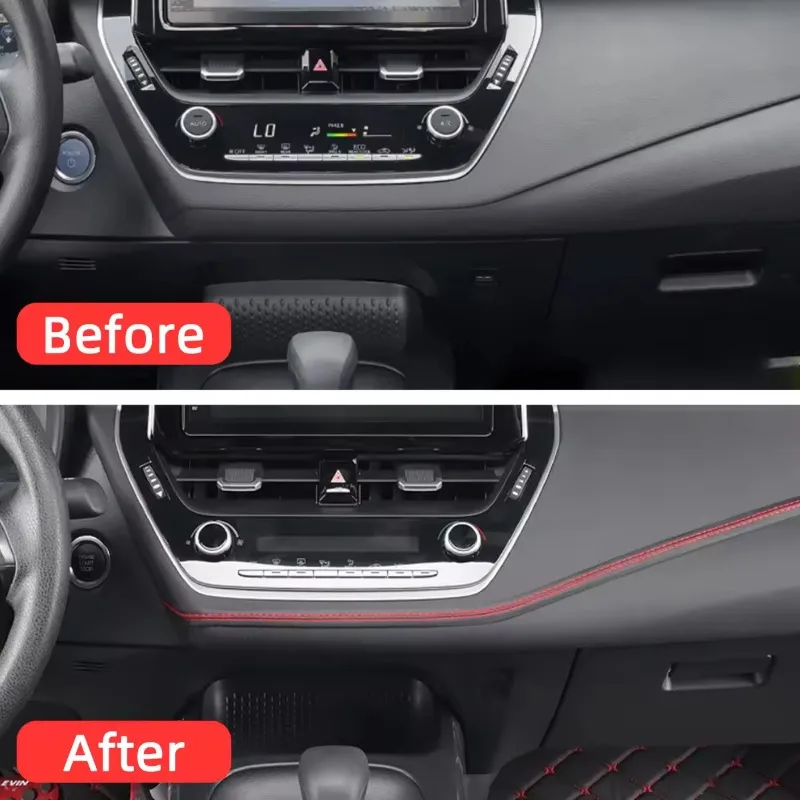 2 متر/8 متر سيارة ذاتية اللصق صب تقليم لوحة القيادة الداخلية السيارة الجلود الديكور خط لتقوم بها بنفسك جديلة قطاع نمط السيارة الديكور #2