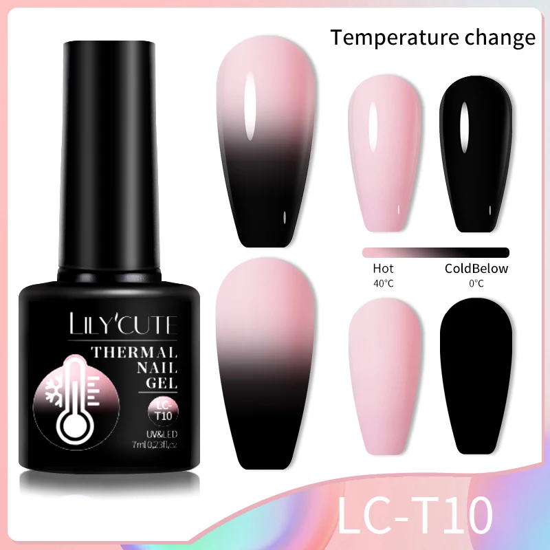 LILYCUTE Thermal Nail Gel Polish Nude Dark Temperature Color Changing Autumn Winter All For Manicure Nail Art Gel Varnish