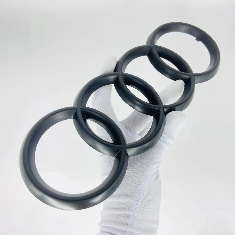 ABS zilver/zwart auto ABS vier ringen motorkap kofferbak sticker logo geschikt voor Audi TT Q2 Q3 Q5 Q8 A3 A4 A5 A7 A6 A8 Q7