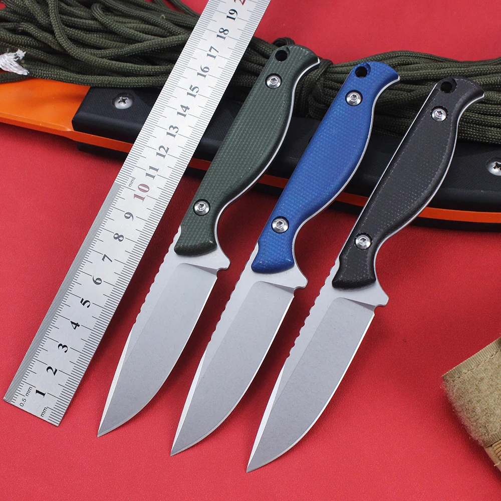 NEW D2 Steel Knives Full Tang Tactical Hunting Fixed Blade Knife Outdoor Tool for Hiking Survival Bushcraft Knives with K-sheath