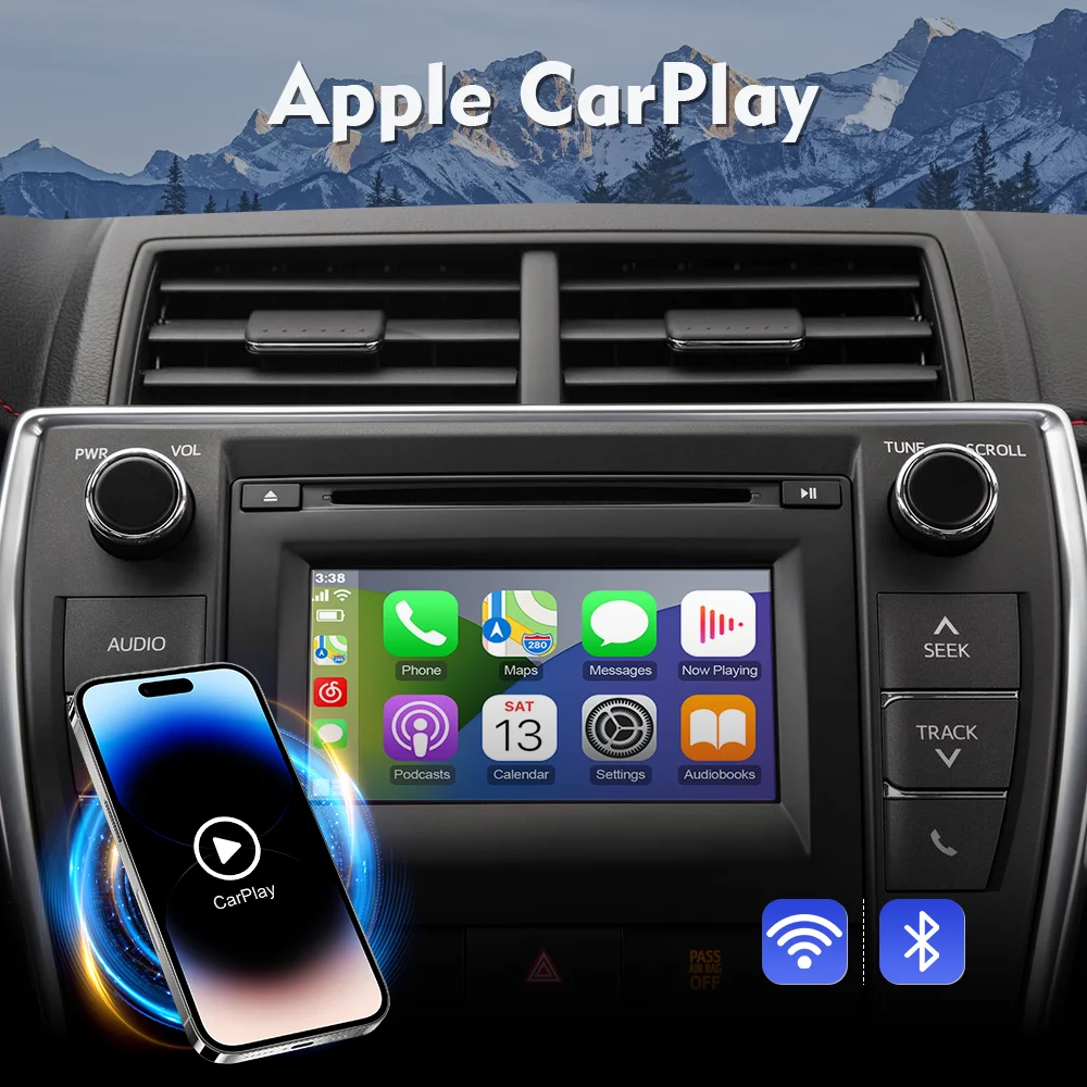 Módulo Carplay inalámbrico ISUDAR para Toyota 2014-2019 Corolla/Prius/RAV4/Highlander/Sienna/Tacoma/Yaris/Avalon Carplay androidauto