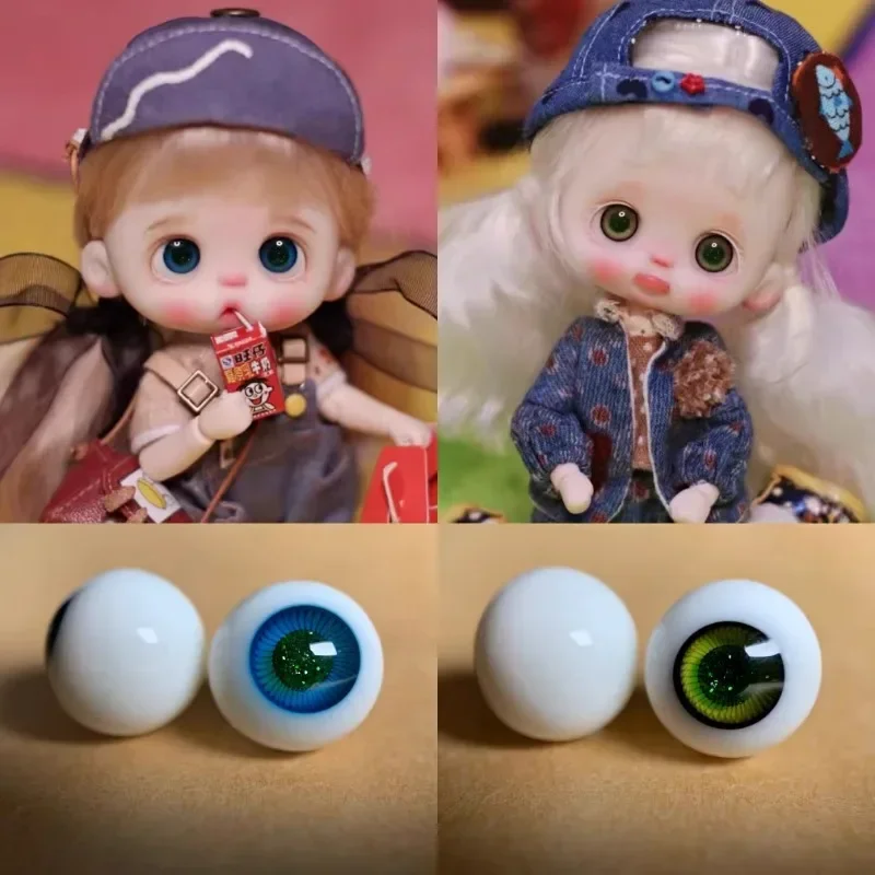10mm OB11/BJD Cartoon Doll Stained Glass Can Rotate Eyeballs DIY Animation Characters Making Accessories Simulation Eyeballs