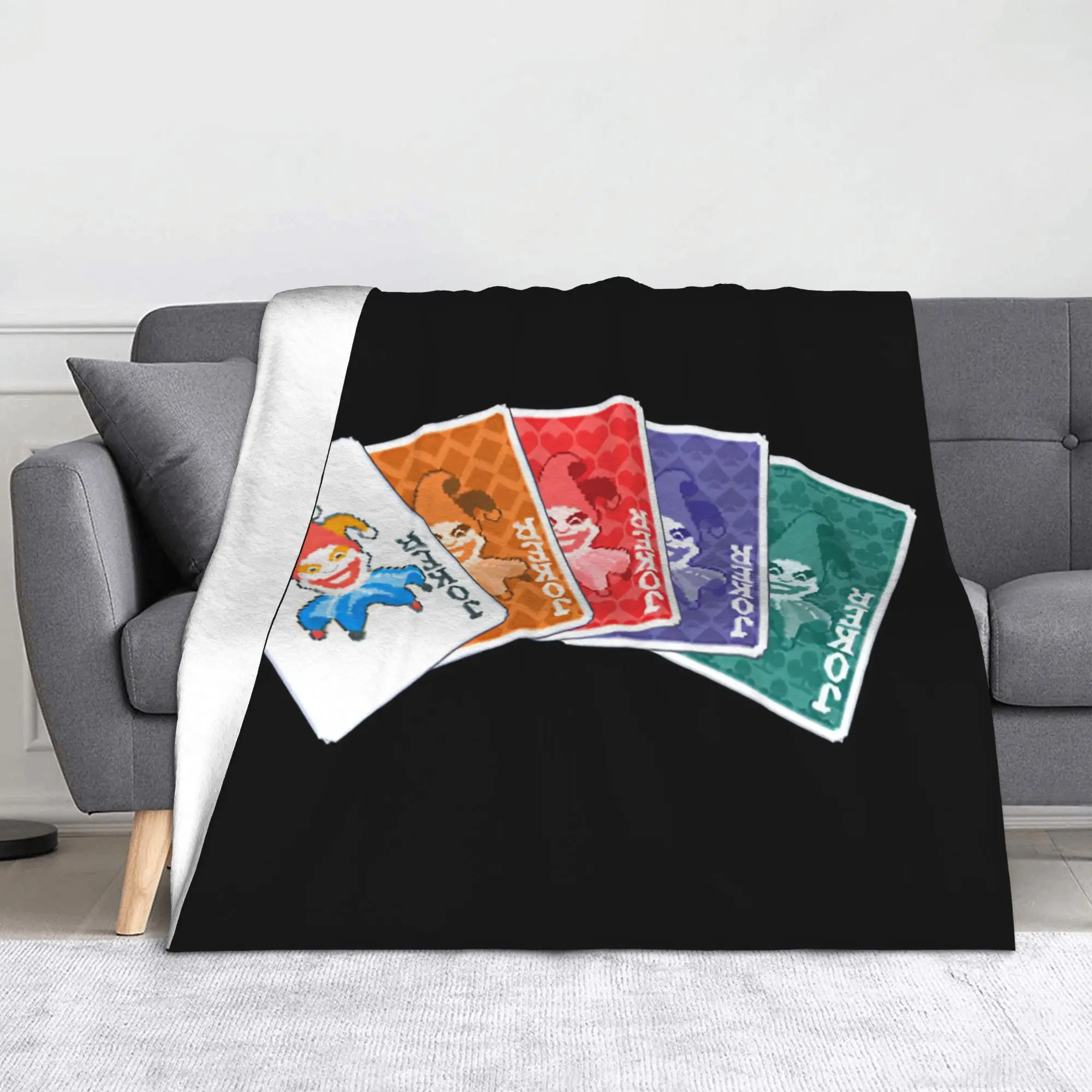 Balatro Game Joker-Jimbo Knitted Blanket Fleece Cards Game Lightweight Throw Blanket for Bedding Throws Quilt