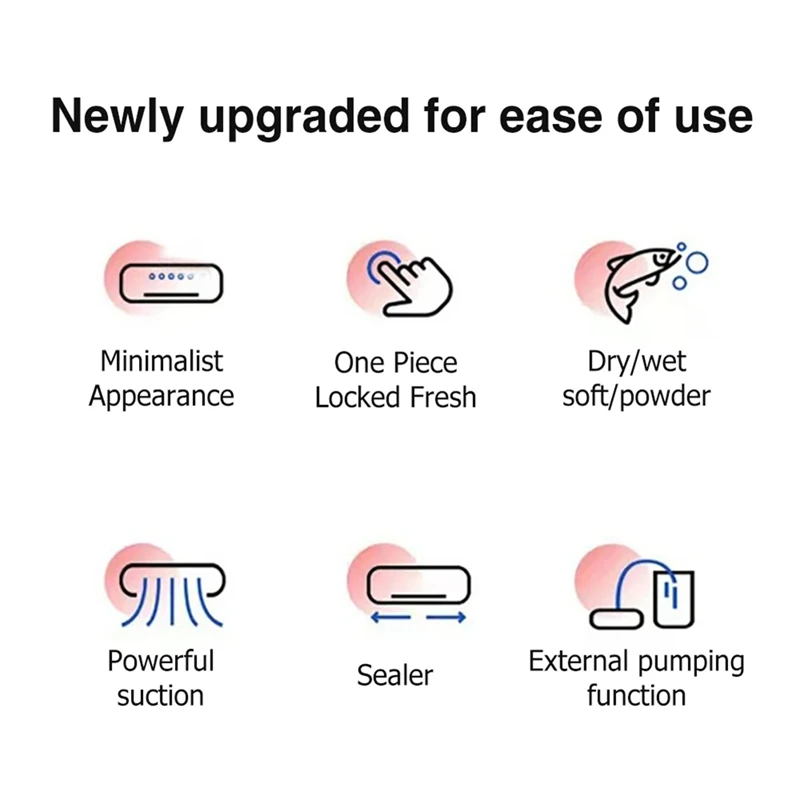 Automatic Household Vacuum Sealing Machine Food Freshness Packaging Machine Sealer Plastic Sealer Vacuum Compressor Durable , E