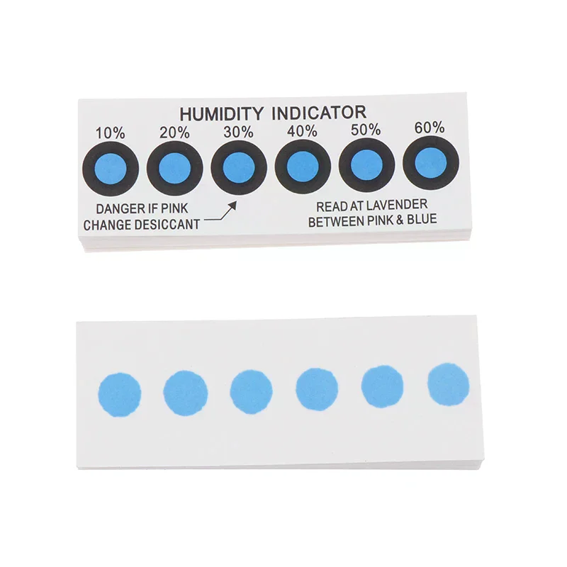 White 50Pcs For Testing 10%-60% Humidity In Closed Containers Test Paper Card Blue Six-point Humidity Indicator Card