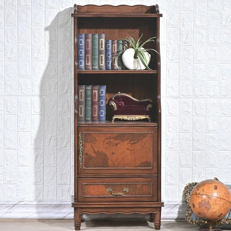 

TAO Furniture Solid Wood Bookcase Bookshelf Living Room Sofa Side Cabinet Storage Organizer Magazine Curio Cabinet