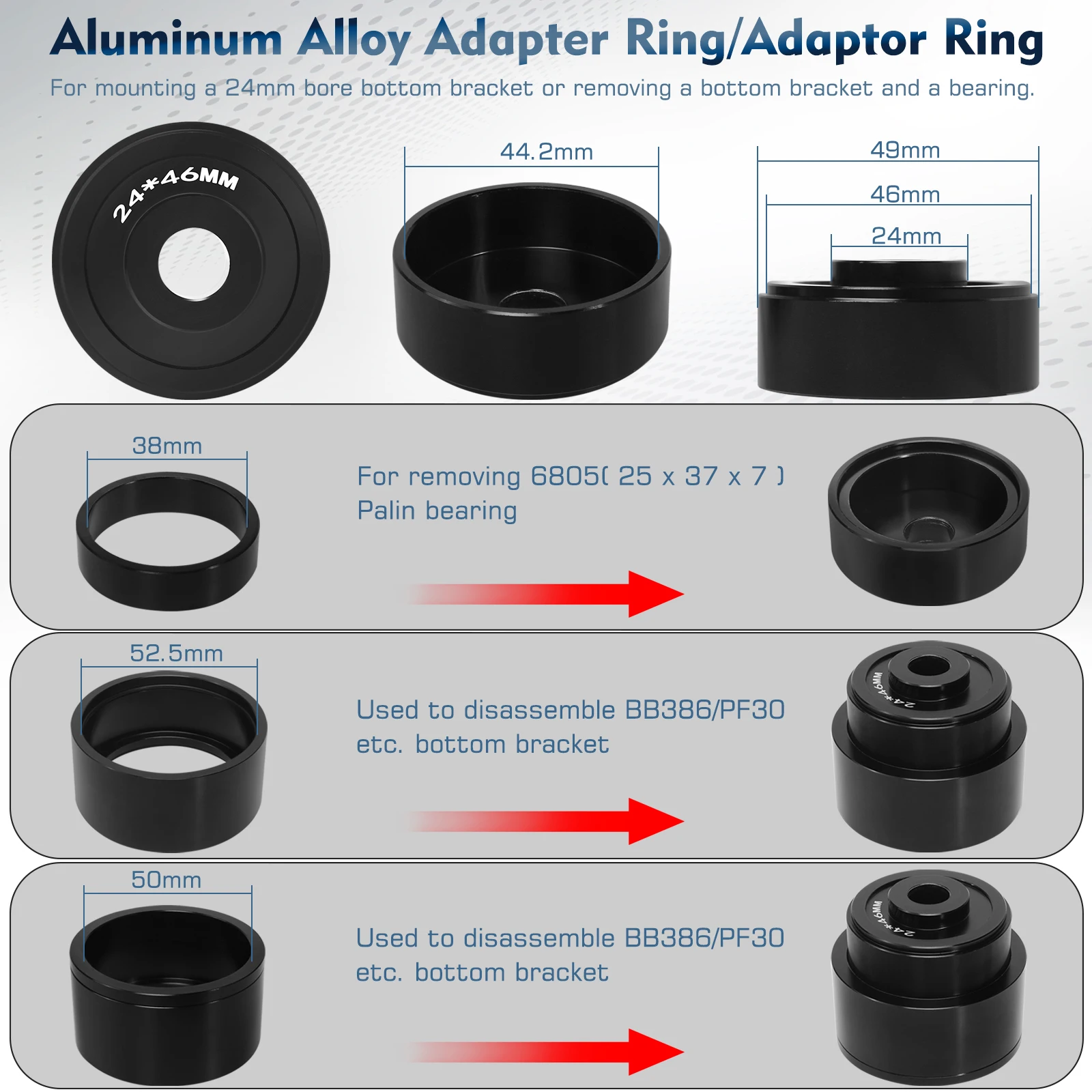 BUCKLOS Bicycle Bearings Extractor Installation Tool Bike Wheels/Hub Bottom Bracket Press Set BB Axis Soft Tail Frame Repair Kit