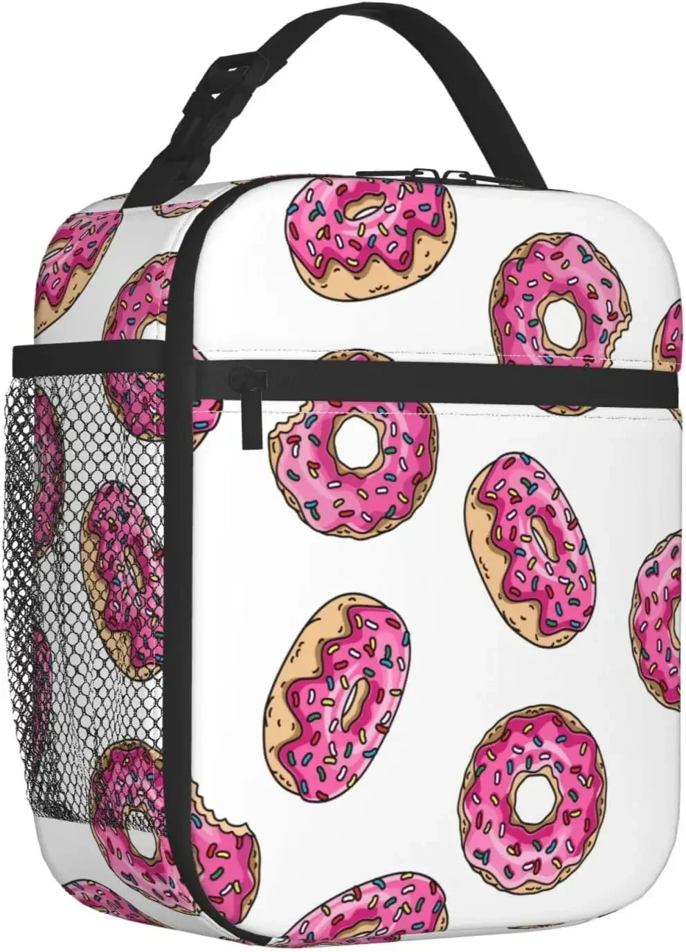 Purple Donut Lunch Bag Insulated Reusable Lunchbox Portable Cooler Lunch Tote Bag For Women Men Office Work Picnic Camping