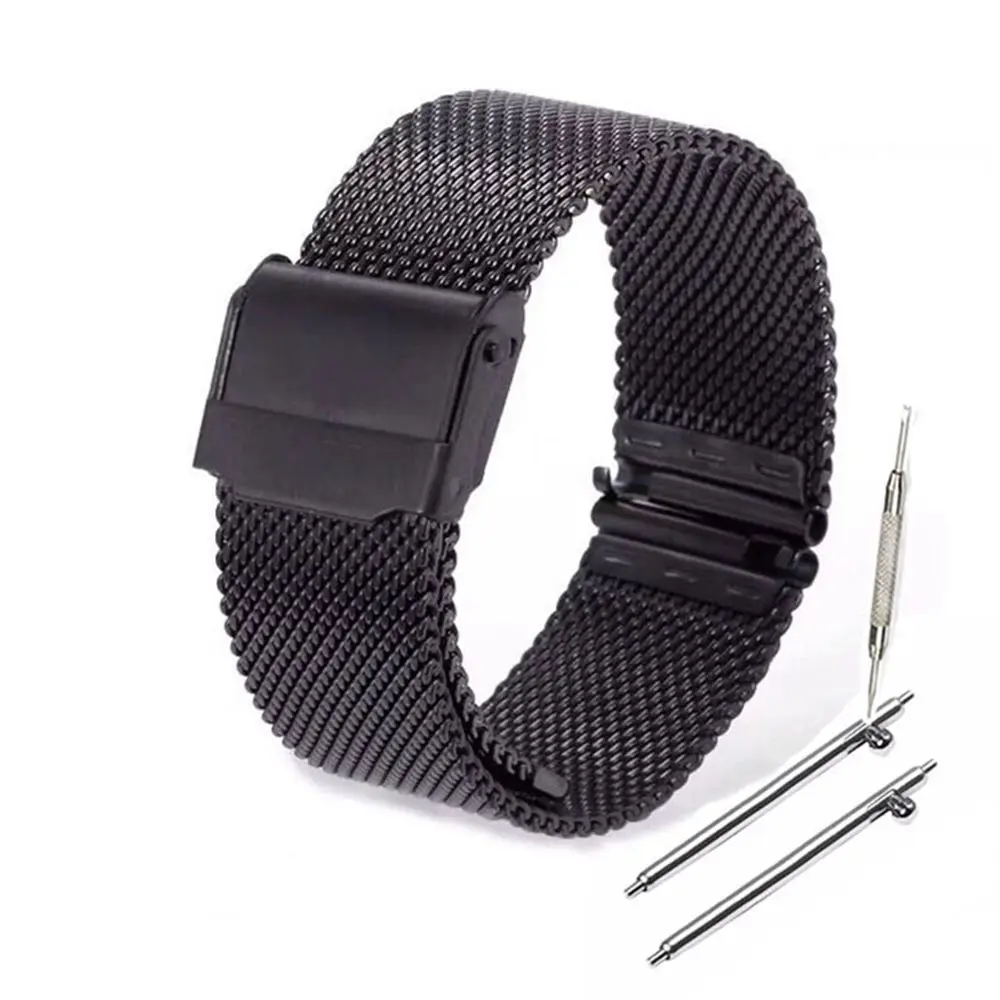 Mesh Watch Band For Seiko For DW Watch Milanese Strap 10mm 12 14 16 17mm 18 19mm 20 21mm 22mm Men Women Steel Watch Strap Tools